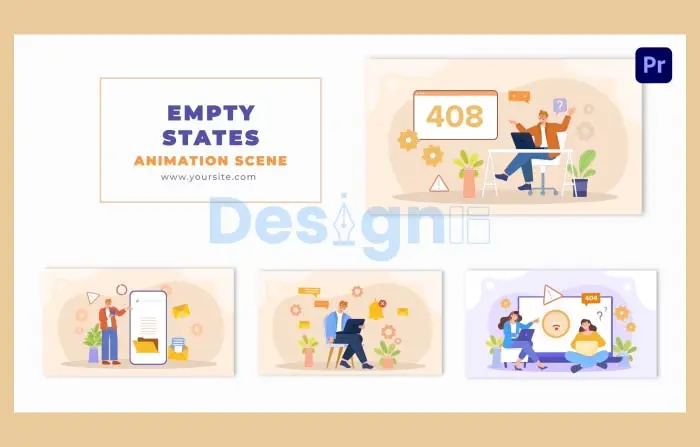 Empty States Concept 2D Graphic Design Animation Scene
